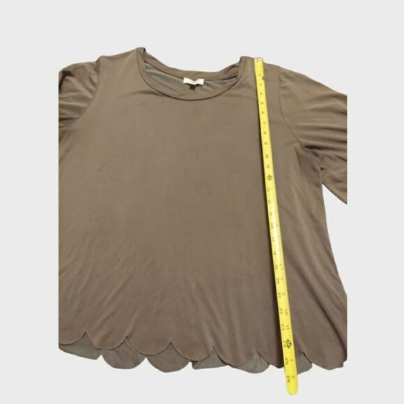 scalloped Umgee top Gray womens Size large - Picture 6 of 8